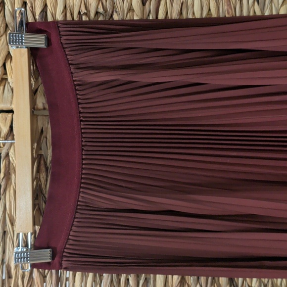 Max Mara Weekend Pleated Maxi Skirt Ombre Burgundy And Pink Size S - Picture 9 of 9